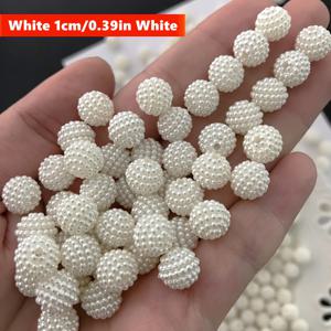 TEMU 100개입 QYWCTZ (유럽 스페셜 시리즈) 크림 화이트 베이베리 비즈 - 10mm 구형 아크릴 비즈, 보석 제작, 팔찌, 목걸이, 헤어 익스텐션 및 DIY 공예용, 베이베리 볼 비즈