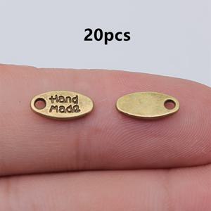 TEMU 20개 '핸드메이드' 타원형 참 펜던트, 빈티지 스타일 멀티컬러 영문 레터 펜던트, DIY 귀걸이, 목걸이, 팔찌용 수공예 주얼리 액세서리, 11x6mm