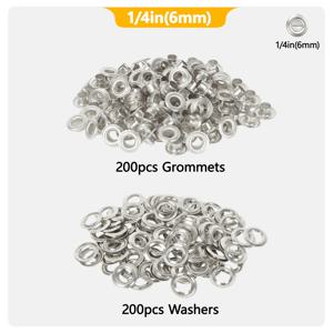 TEMU 400개 (6mm/1/4인치) 아일렛 펀치 세트, 6mm 금속 아일렛 - 패브릭, 재봉 공예 도구