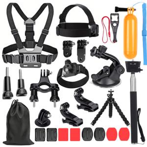 TEMU Hero 13 12 11 10 6 5, Insta360 Apro, DJI OSMO ACTION, AKASO EK7000/ EK7000 Pro/Brave 4/ Brave 7 LE/ V50X/ V50 Pro/ V50 Elitein용 25in 1 아웃도어 스포츠 액션 카메라 액세서리 키트, 수영 및 기타 모든 아웃도어 스포츠용