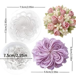 TEMU 2개입 비누 몰드, 3D 입체 개별 꽃 클러스터 조합 실리콘 몰드, 풀 레이어드 텍스처 및 섬세한 탈지, 고온 저항 및 논스틱, 향초, 석고 디퓨저, 수제 비누에 적합