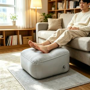 TEMU 사무실 가정용 에어 플러그 발 받침대, 휴대용 다리 지지 베개, Economy Class 발 받침대, 가정용 책상, 야외, 자동차, 가정용 다용도 - 회색