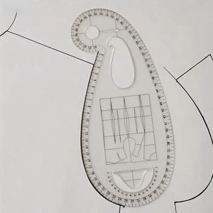 TEMU 전문 재단기 - 프렌치 커브, 어깨 구멍 및 발 측정 기능, 패션 , 재단사 및 학생을 위한 정밀 재단 도구, 투명 아크릴 소재로 제작, 의류 측정용