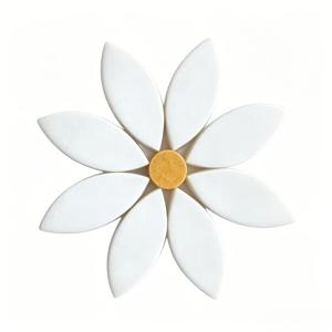 TEMU 76G/그린 화이트 마블 플라워 타일, 핸드메이드 스톤 소재 팩, 장식에 적합, 꽃잎 키트, 예술적인 벽 타일, 욕실 거실 벽 바 발코니 장식 타일, 선물 컬렉션