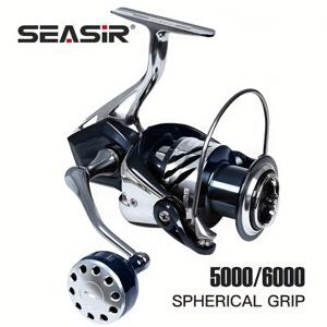 TEMU SEASIR CONTRA 고강도 바닷물용 스피닝 낚시 릴, 알루미늄 파워 핸들 및 드래그 시스템 포함 - 5+1 BB 베어링, 5.2:1 기어비, 참치, 고등어, 캐스팅, 낚시, 해양 장비용