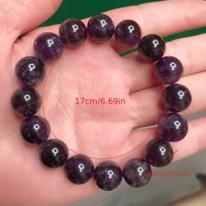 TEMU 13mm, 12mm, 8mm 천연 자수정 비즈 차로이트 프린스 스톤 드래곤 패턴 퍼플 나인-퍼플 파이어 남성용 팔찌, 가족, 친구 또는 아버지 생일 선물