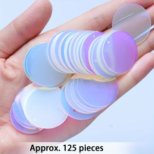 TEMU 900개/125개 30mm 대형 무지갯빛 글리터 스팽글 플랫 원형 스팽글 - DIY 공예, 배꼽댄스 및 웨딩 장식, 액세서리 및 가정 장식 장식용 가장자리 구멍이 있는 선명한 PVC 공예품, DIY 공예용 스팽글, 장식용 장식품, 반사 표면