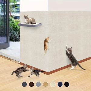 TEMU 고양이 스크래칭 매트 자가 점착식 고양이 스크래칭 매트 다용도 내구성 고양이 스크래칭 보드, 상호 작용 애완 고양이 등반 매트 폴리에스터 소재 - 멀티 사이즈 팩, 고양이에게 완벽한 선물 및 오래 지속되는 가구 벽 교체 스크래치 패드
