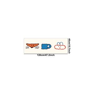 TEMU 인조 캐시미어 1000G/M² 두께 1Cm, 침실 침대 옆 긴 러너 러그 1개, 간편하고 귀여운 동물 카펫, 토끼와 여우 만화 바닥 매트, 거실, 침실, 옷장, 실내 레저 공간에 적합