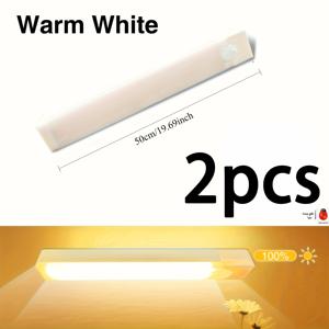 TEMU Syes 스마트 LED 모션 센서 조명 2개, USB 충전식, 자석형 천장/벽걸이형, 옷장, 캐비닛, 계단 조명용, 플러그 앤 플레이 조명, RV, 침실, 와인장용, 자기 센서 조명