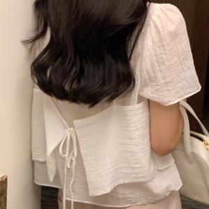 TEMU 봄 여름 가을 신상 패션 단색 레이어드 홀터넥 셔츠 투피스 세트