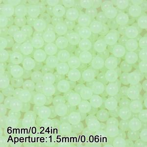 TEMU 400개 6mm 야광 비즈, DIY 공예, 루머밴드, 키링, 야간 장식용 야광 수지 비즈 - 청록색 야광 비즈 세트
