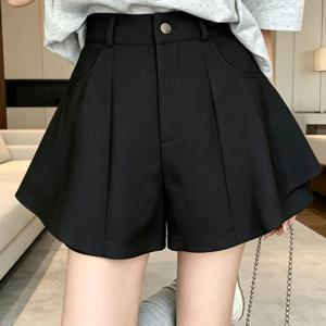 TEMU 여성용 여름 신상 한국 스타일 러플 A라인 스커트 쇼츠, 활용도 높은 캐주얼 루즈핏 반바지|치마바지