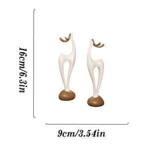 TEMU 우아한 사슴 조각상 동상 2개 세트 - 가정 장식용 테마 수지 인형, 결혼식 및 어머니의 날 선물용, 탁상, 선반, 벽난로 선반 장식용 우아한 사슴 조각상 - 수지 공예품