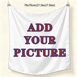 TEMU 1개 맞춤 프린팅 디자인 스퀘어 스카프, 커스터마이징 패턴 스퀘어 스카프, 50*50cm/70x70cm 헤드밴드 또는 넥 스카프, 다용도 헤드스카프 쇼울, 세탁기 사용 가능, 캐주얼 및 포멀 행사에 적합