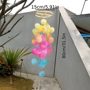 TEMU 수제 천연석 풍경 - 생생한 멀티컬러 장식 벨, 정원 및 홈 데코용, 내구성이 뛰어난 실외/실내 걸이 장식품, 여성 및 생일을 위한 특별한 선물, 실외용 풍경, 실내 매력, 벨, 수공예 장식