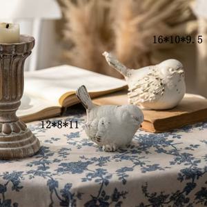 TEMU 아메리칸 빈티지 작은 새 탁상용 장식품, B&B 모델룸 동물 진열장식, 디스트레스드 웨딩 장식 소품