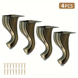 TEMU 높이 5.71인치/14.5cm 유럽풍 레트로 스타일 가구 다리 4개, 소파, 의자, 캐비닛, 침대 및 기타 가구 DIY 조립 또는 교체용
