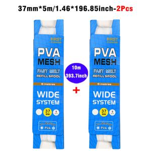 TEMU 196.85인치 PVA 메쉬 키트 18mm 25mm 37mm 44mm 와이드 PVA 메쉬 카프 낚시 액세서리, 깔때기 및 플런저 시스템 포함 빠른 용해 PVA 메쉬 백 보일리 베이트 급여용 리필