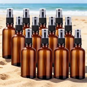 TEMU 12/8/6개 앰버 유리 스프레이 병 - 재사용 가능한 여행용 용기, 1.01oz/1.69oz/3.38oz 30ml/50ml/100ml, 에센셜 오일, 청소, , 홈 스토리지에 적합, 세련된 누수 방지 내구성 스프레이어, 액체 분사 병, 뷰티 애호가를 위한 필수품