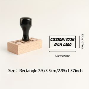 TEMU 맞춤형 목재 스탬프 - 개인화된 로고 & 디자인, 연갈색 고품질 목재, 사각형 디자인, 기업 브랜딩, 이벤트, 우아한 선물 아이디어 (잉크 미포함)