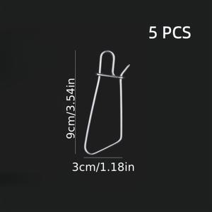 TEMU 5개 스테인리스 스틸 낚시 클립, 휴대용 낚시 클립, 낚시 회전 클립, 물고기 제어 클립, 바다복 낚시 장비, 낚시, 카약 및 야외 사용에 적합, 스틸 끈, 긴 낚시, 자유 다이빙, 수영복 다이빙, 대형 다이빙 스탠드