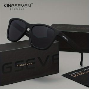 TEMU KINGSEVEN 남녀 공용 편광 스퀘어 패션 안경 - 스포티 풀림, 가벼운 내구성 프레임, 운전 및 사진 소품용 TAC 렌즈, 모던 , 고품질 렌즈