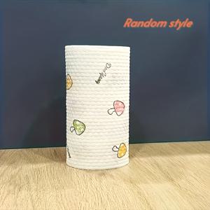 TEMU 200개입 1롤 워셔블 키친 타월 - 재사용 가능한 부직포 소재, 건식 및 습식 겸용, 가정 청소에 적합 (랜덤 패턴), 게으른 걸레 키친 타월, 키친 타월, 게으른 청소 용지, 키친 세척 용지, 키친 닦는 천