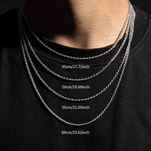 TEMU 1개 심플 304 스테인리스 스틸 목걸이, 골드/실버, 45/50/55/60cm, 남성 힙합 패션 플레인 서클 목걸이, 데일리 착용, 선물용, 발렌타인데이 추천