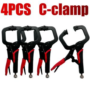 TEMU 2025년형 업그레이드 블랙 4pcs 6인치 헤비 듀티 핫롤 C-클램프 세트 | 인체공학적 미끄럼 방지 핸들 + 변형 방지 프레임 | 2배 녹 방지 코팅이 적용된 고주파 열처리, 용접, 금속 구부리기, 정밀 목공, 가정 수리 등에 적합