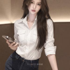 TEMU 2026 봄 신상 출퇴근 스타일 화이트 셔츠 여성용 긴팔 슬림 감성 패션 심플한 노화 방지 탑