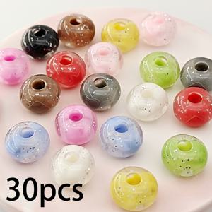 TEMU 30개 13.5mm 아크릴 큰 구멍 비즈 별과 하트 모양, 아크릴 비즈 주얼리 제작 재료, 키체인, 팔찌, 의류, 휴대폰 체인, 키 체인, 가방 펜던트 및 기타 수제 장식으로 사용 가능