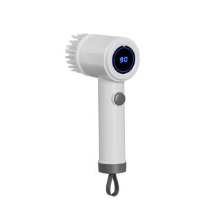 TEMU 전동 회전식 청소 브러시 도구, USB 충전식, 6-in-1 무선 전동 청소기 | 교체용 무선 브러시 헤드 6개, 강력한 샤워실 바닥 청소기, 디지털 디스플레이 청소 브러시, 무선 작동, 원터치 시작/정지, 그릴 그레이트, 주방, 욕실, 유리, 바닥, 소파, 신발, 싱크대, 가스레인지에 적합