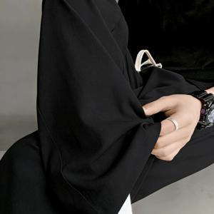 TEMU 남성용 통기성 인조 루즈핏 캐주얼 스포츠 팬츠, 여가 휴가 바지, 경량 통기성 인조 원단, 드로스트링 허리 팬츠