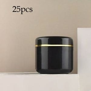 TEMU 25개입 1.76 oz 골드 엣지 블랙 플라스틱 페이스 크림 용기 | 스크류 캡, 리필 가능 여행용 화장품 용기, 페이스 크림, 로션, 마스크 보관에 적합