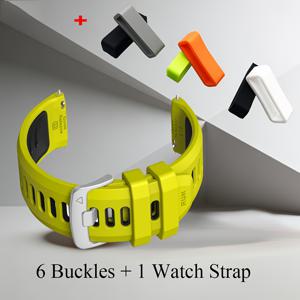 TEMU 22mm 듀얼 컬러 실리콘 워치 밴드, 6개 버클 스마트워치 액세서리, 남녀 공용, 가민 워치 베누 4 45mm/포러너 570 47mm/970/965/945/935, 아마즈핏 워치 T-Rex 3Pro 48mm/밸런스 2/GTR 4용 퀵 릴리스 스트랩, 소프트 스포츠 워치 밴드