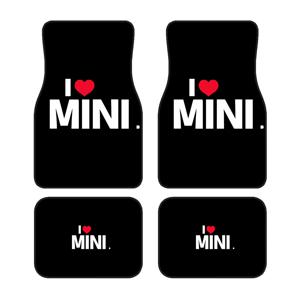 TEMU MINI 차량용 I Love MINI 자동차 바닥 매트 4개 세트, 세단 및 SUV용, 블랙 운전석/조수석/뒷좌석/트렁크 바닥 라이너, 모든 차종에 적합