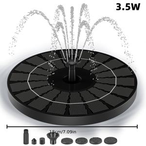 TEMU 1개, 1W-2.5W-3.5W 태양광 조류 목욕탕 분수, IPX8 등급, 노즐 6개 포함, 조류 목욕탕 버블 분수, 소형 워터 펌프. 조류 목욕탕, 태양광 수경장식, 수상 워터 펌프에 적합. 연못, 수영장, 정원, 어항, 야외용으로 사용 가능