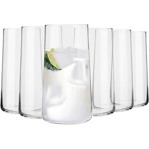 TEMU 고 붕규산 얇고 높은 컵 6/2개 세트 480ml - 투명 물잔, 주스/소다/S에 적합, 가정용 캐주얼 음료 또는 가족 스타일 바 만들기, 내구성이 좋고 세척이 용이함