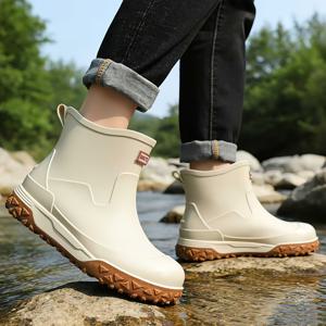 TEMU 남성용 고품질 레인부츠, 아웃도어 속건성 워터슈즈, 낚시용 숏레인부츠, 계절용 레인부츠, 원예용 부츠, 스포츠용 레인부츠, 일상 통근용 워터슈즈, 루즈핏, 편안한, 경량, 여행용 통기성 레인부츠