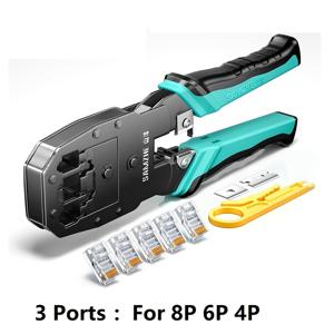 TEMU SAMZHE RJ45 이더넷 케이블 압착기 키트, 네트워크 케이블 압착 공구, 8P RJ45 CAT5 CAT6/6P RJ11/4P RJ9 전화선 네트워크 커넥터용, 키트 구성: 압착기 1개, 와이어 스트리퍼 펀치다운 공구 1개