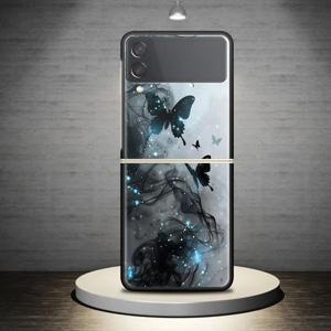 TEMU 휴대폰 케이스 - 삼성 갤럭시 Z Flip 5G, Z Flip6, Z Flip5, Z Flip3, Z Flip4 용 보호 케이스, 눈부신 반짝이는 나비 디자인