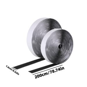 TEMU 2롤 헤비듀티 자가 접착 후크 앤 루프 패스너 테이프, 0.62인치 X 236.22인치 강력 폴리에스터 접착제, 블랙 - 학교, 가정, 사무실용, 자가 접착 벽걸이, 미끄럼 방지 매트, 헤비듀티 스트립, 패브릭 접착 테이프, 파티오 매트, 사무실 소파 액세서리, 이상적인 사무실 소파 용품