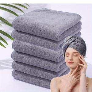 TEMU 4/6개 초흡수성 산호 양털 타월, 헤어 드라이 타월, 욕실 타월, 초극세사 원단, 모던 스타일, 가정, 욕실, 헬스장, 호텔, 스파 센터에 적합 - 빠른 건조 우주 테마 직사각형 타월