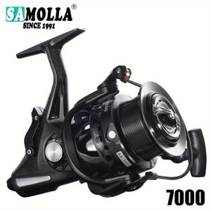 TEMU SAMOLLA 신형 듀얼 스피닝 릴, 대형 롱캐스트 낚시릴, 전후면 장착, 4000-7000 사이즈, 원웨이 안티백래시 베어링, 메탈 스풀, 로커암
