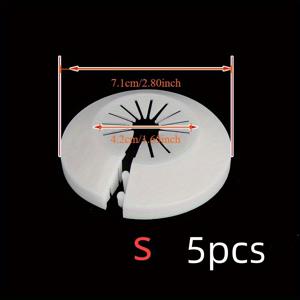 TEMU 5개입 (다양한 사이즈 선택 가능) 흰색 PP 장식 튜브 캡, 파이프 장식 링, 앵글 밸브 벽 커버, 파이프 가리개, 벽 구멍 보호 링, 샤워 밸브, 코너 밸브, , 벽통 파이프에 적합, 가정 필수품