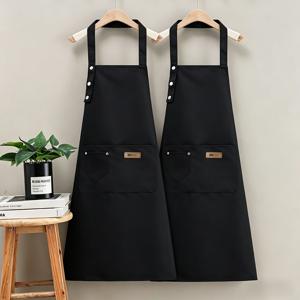 TEMU 2개 세트 80Cm X 70Cm 남녀공용 캔버스 앞치마 조절 가능 턱받이 스타일 | 요리, 베이킹, 그릴용 포켓이 있는 튼튼한 주방 앞치마