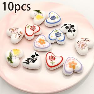 TEMU 10개 17mm 하트 모양 프린팅 비즈, 아크릴 러브 하트 비즈, DIY 루즈 비즈, 액세서리 수제 제작용품, 목걸이, 팔찌, 귀걸이, 휴대폰 고리, 열쇠고리, 가방 고리 및 기타 수공예품용