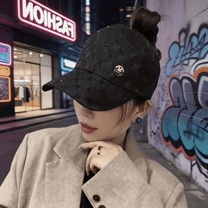 TEMU 반개방형 라인석 패션 다리미 붙이기 아플리케 얼굴 작게 보이는 하이포니테일 캡, 활용도 높은 고품질 햇빛가리개 통기성 야구 모자