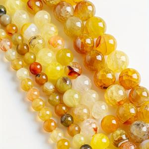 TEMU 노란 용 무늬 천연석 비즈, 6/8mm, 광택 처리된 원형 및 부드러운 질감, 팔찌, 목걸이 및 기타 반제품 주얼리에 적합. 공예 애호가를 위한 선물, 남녀 모두에게 적합하며, 휴일 선물로 완벽합니다.